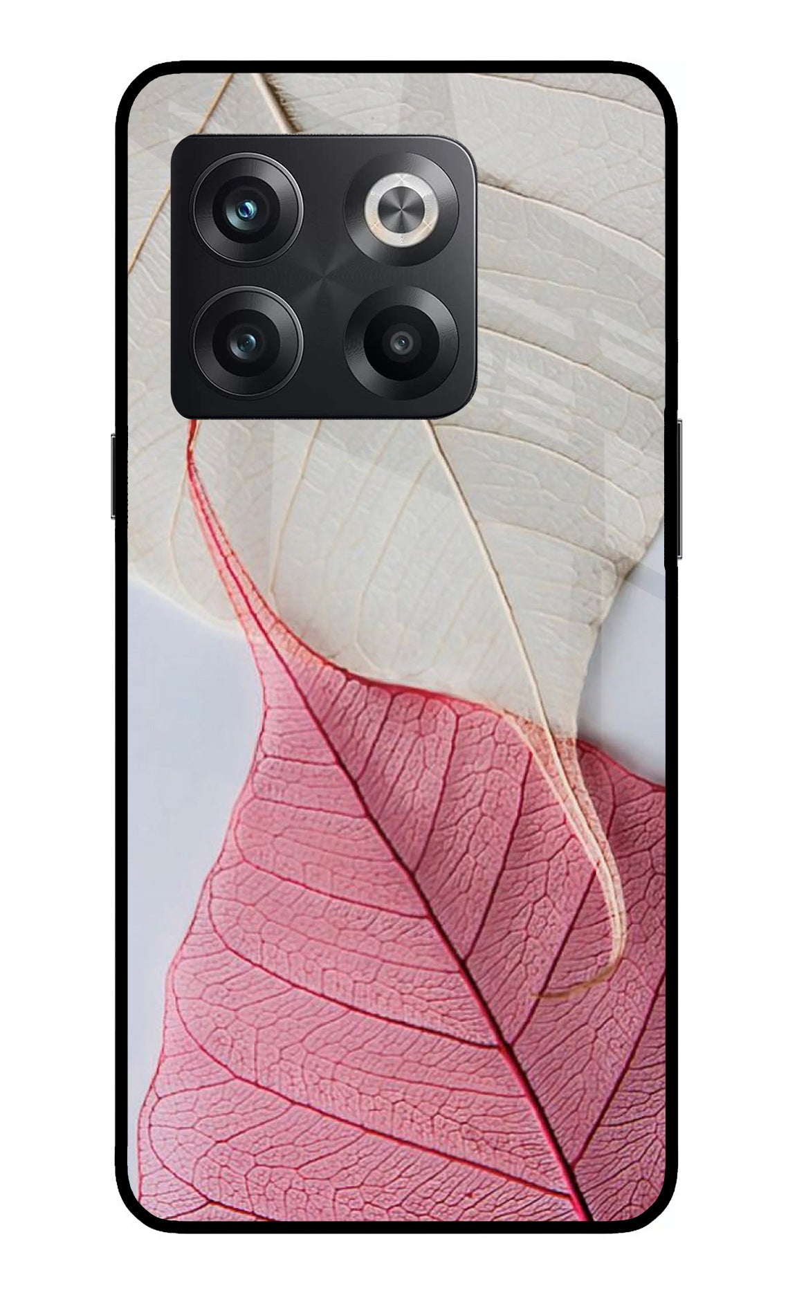 White Pink Leaf Case for OnePlus 10T 5G