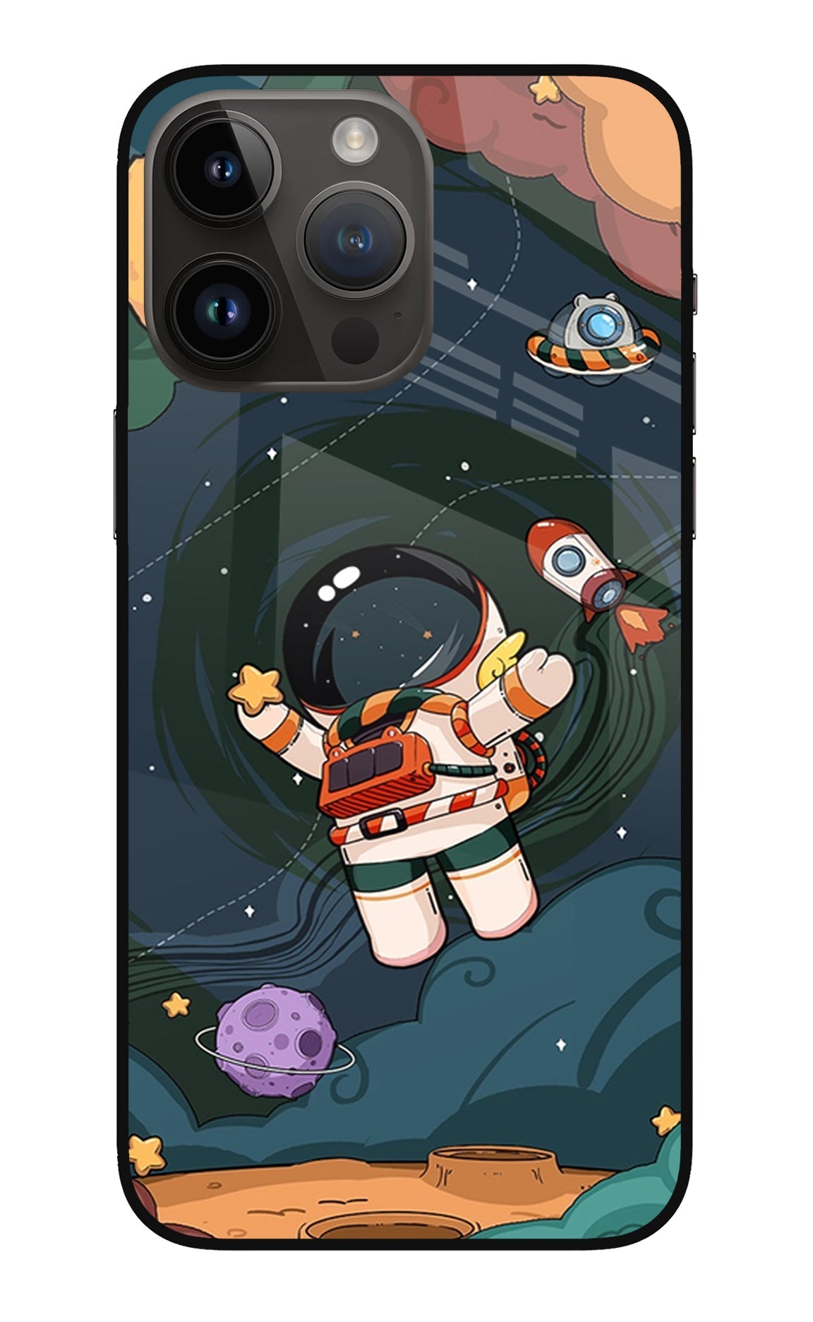 Cartoon Astronaut Case for iPhone 14 Pro Max