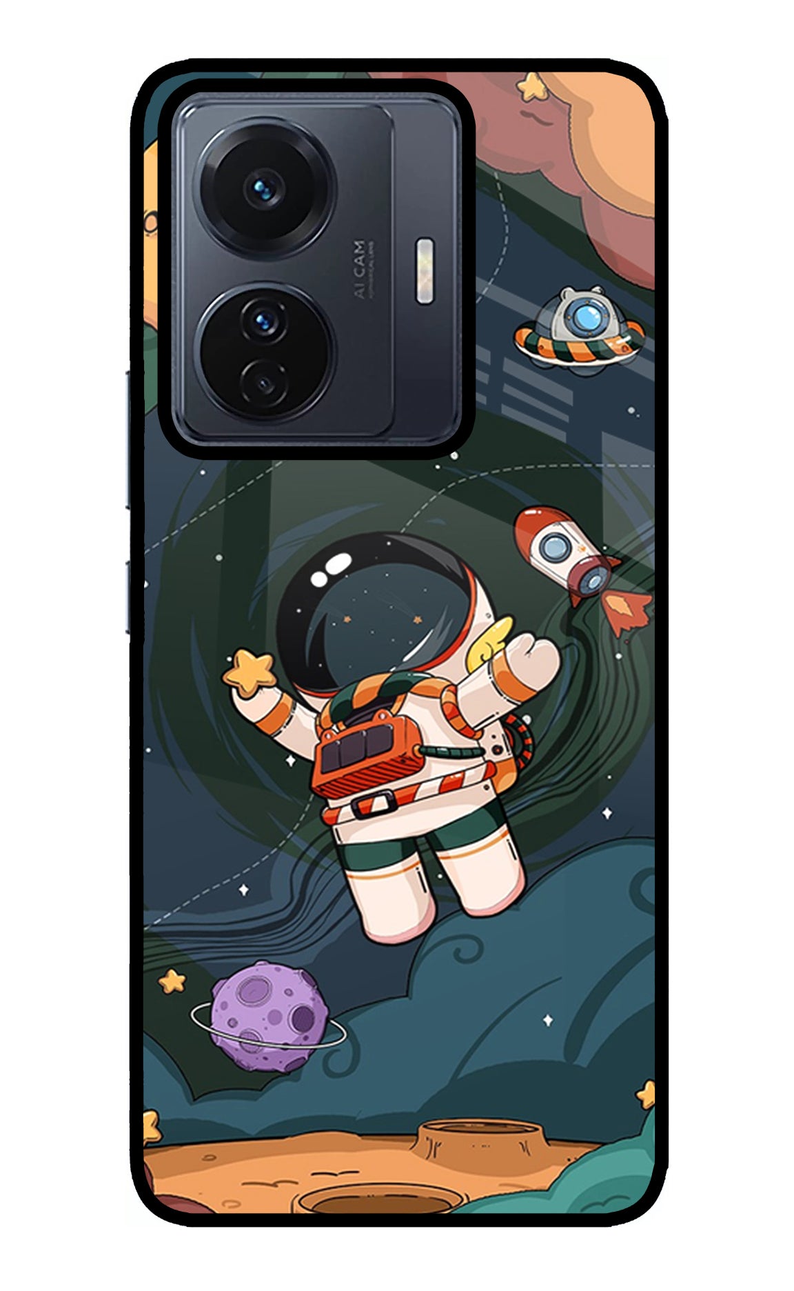 Cartoon Astronaut Case for Vivo T1 Pro 5G