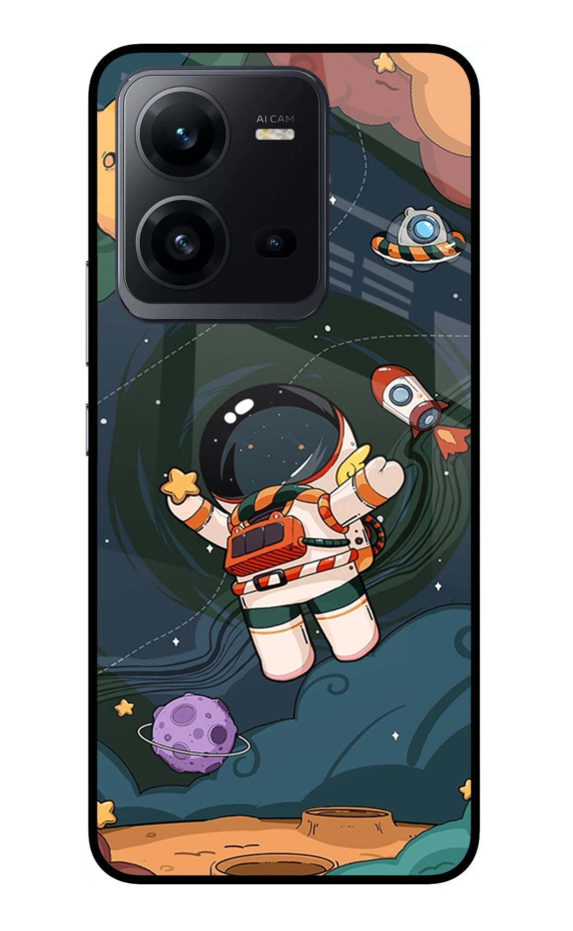 Cartoon Astronaut Case for Vivo V25 5G