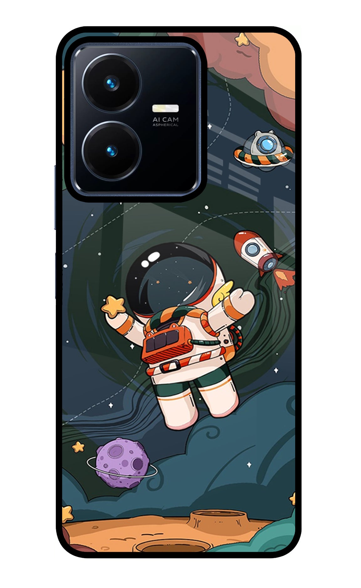Cartoon Astronaut Case for Vivo Y22