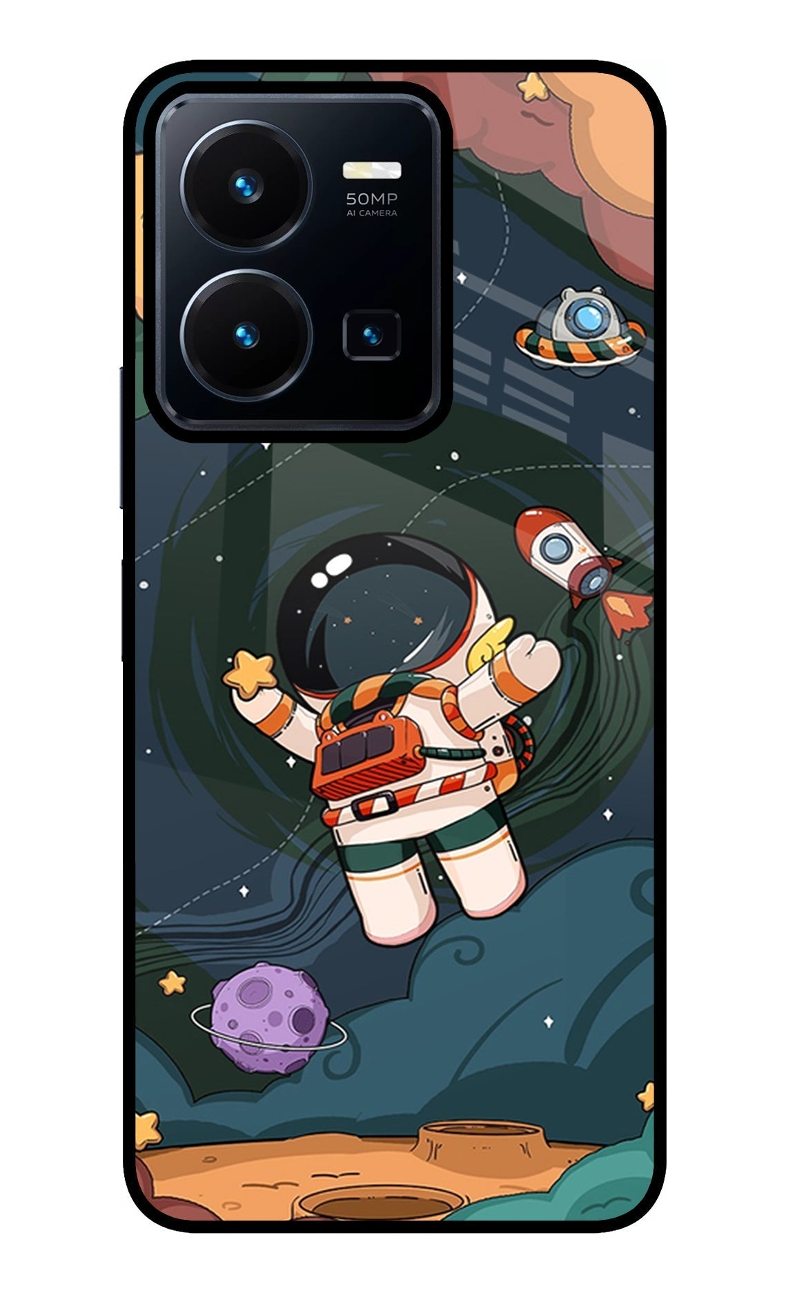 Cartoon Astronaut Case for Vivo Y35