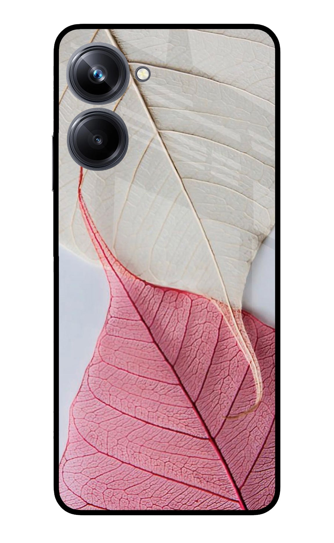 White Pink Leaf Case for Realme 10 Pro 5G