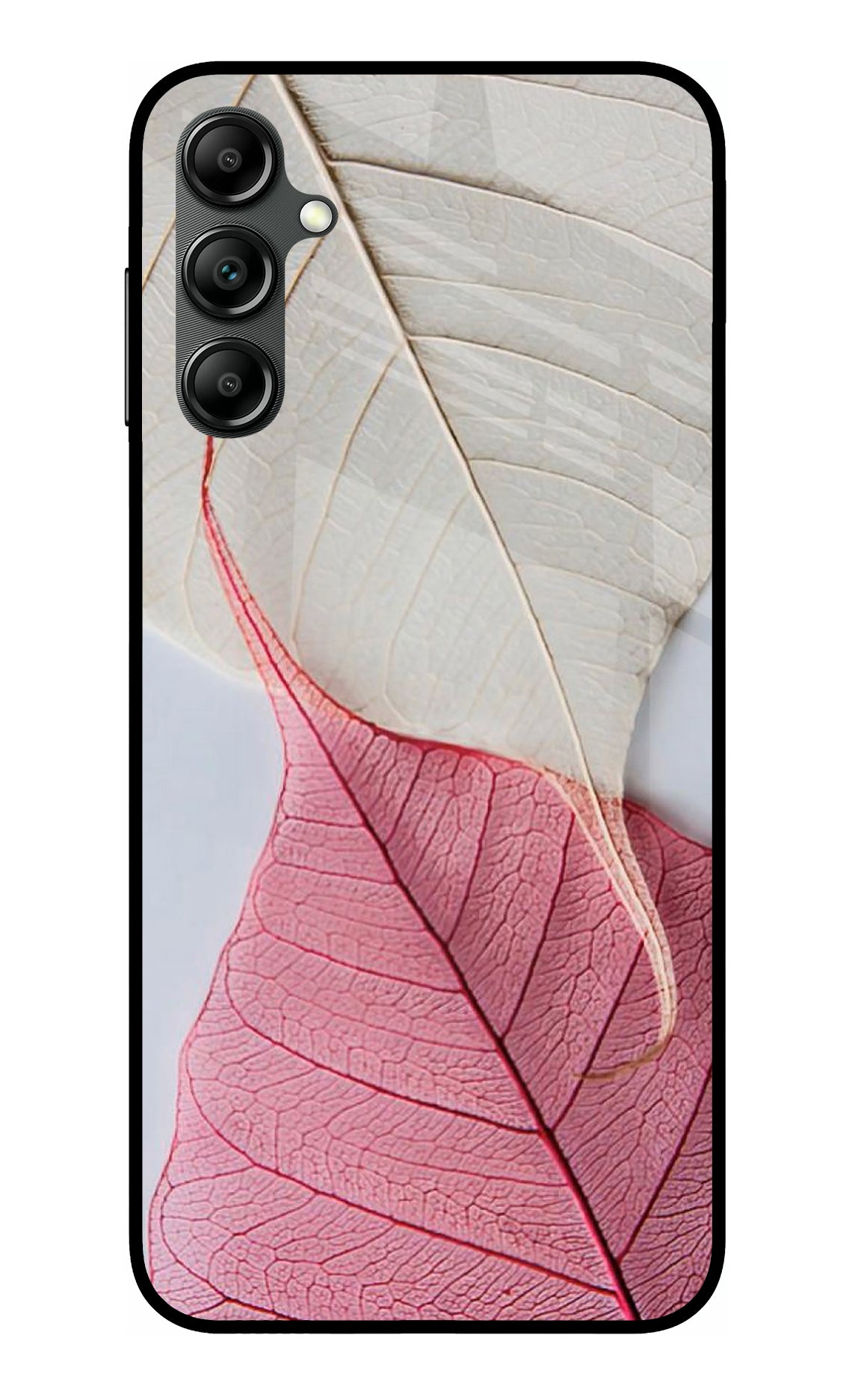 White Pink Leaf Case for Samsung A14 5G