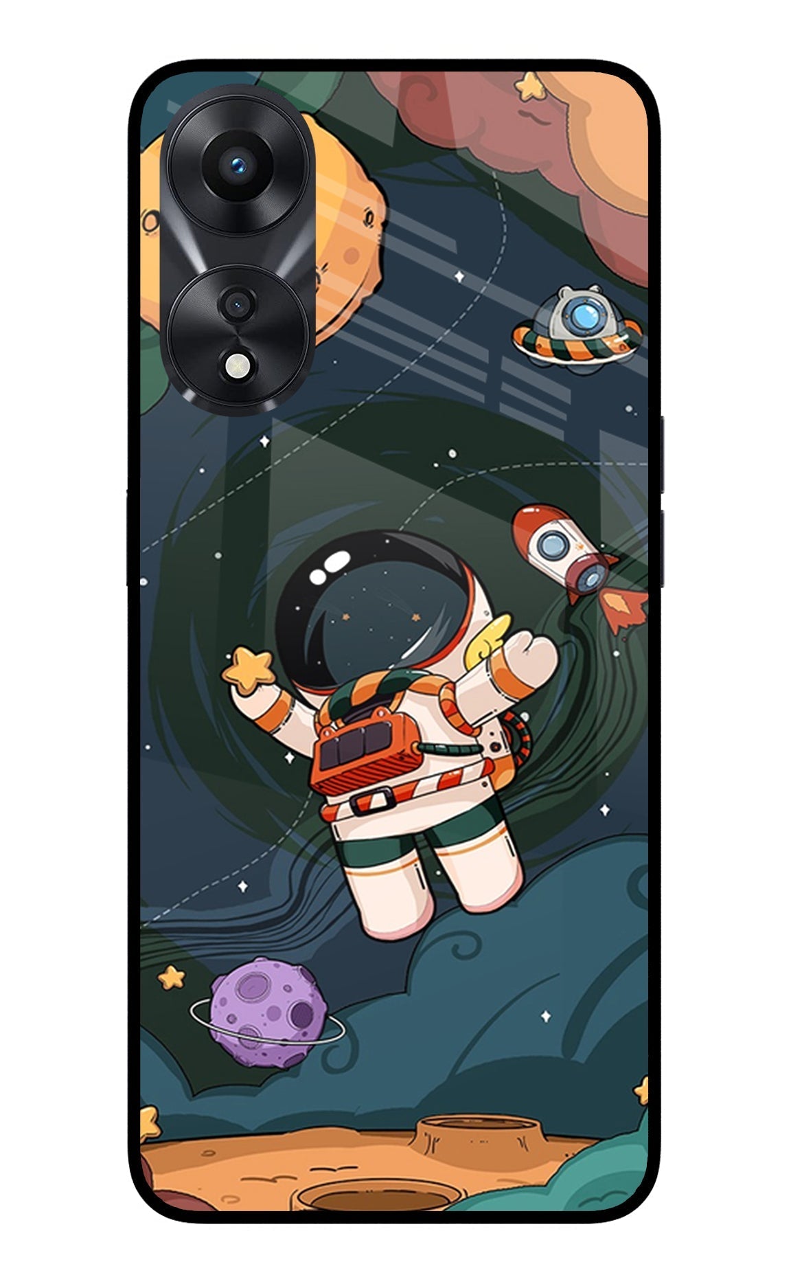 Cartoon Astronaut Case for Oppo A78 5G