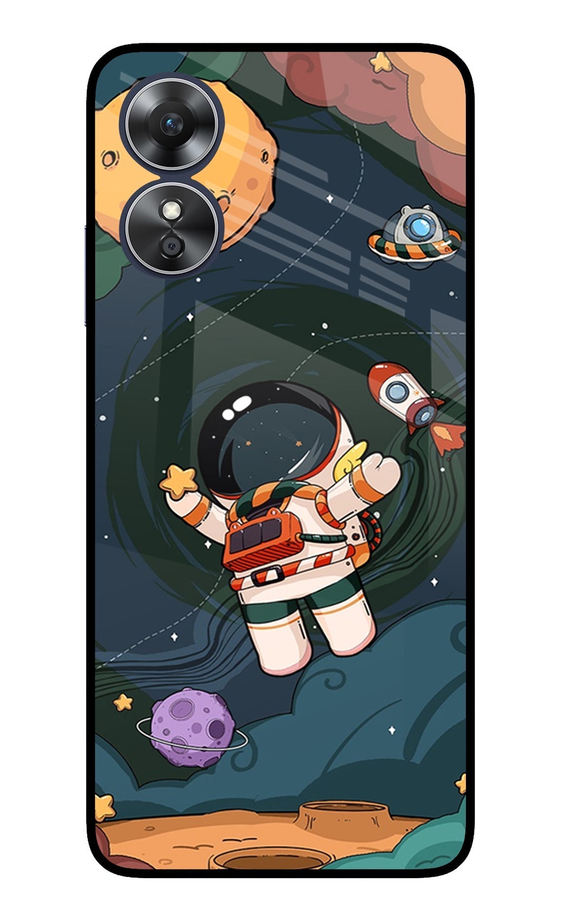 Cartoon Astronaut Case for Oppo A17