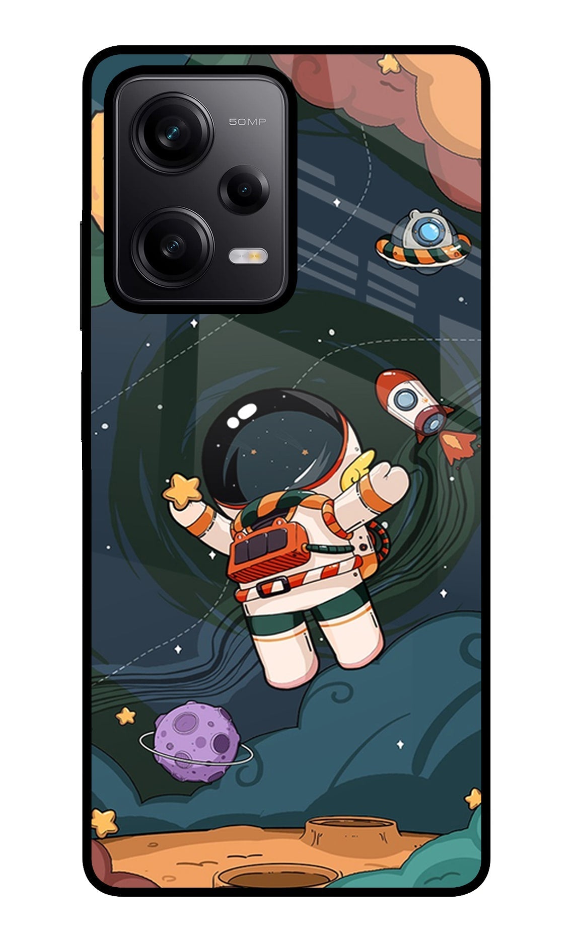 Cartoon Astronaut Case for Poco X5 5G