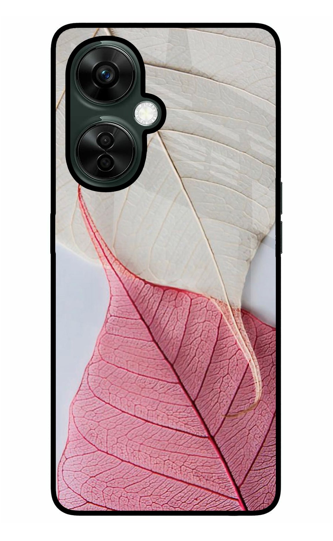 White Pink Leaf Case for OnePlus Nord CE 3 Lite 5G