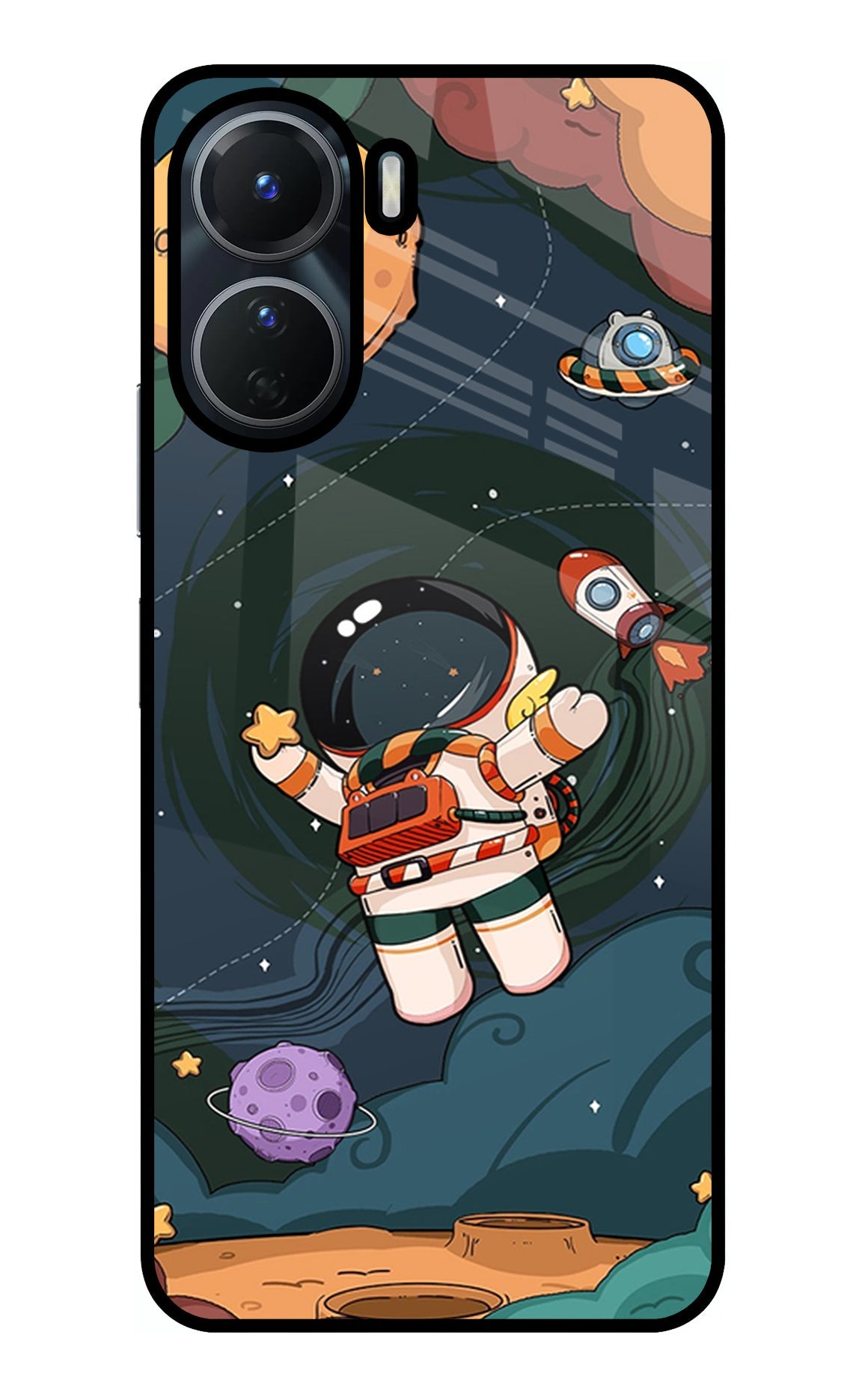 Cartoon Astronaut Case for Vivo Y56 5G