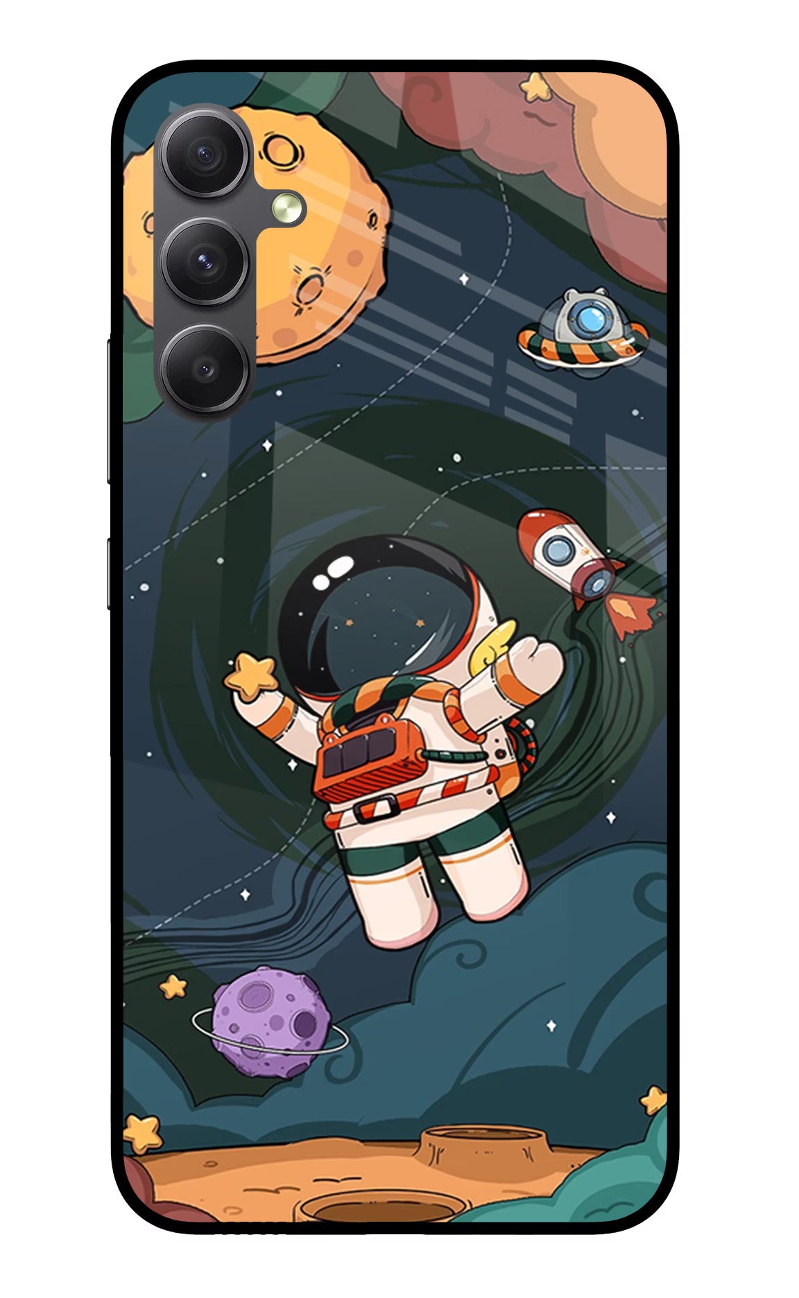 Cartoon Astronaut Case for Samsung A34 5G by Casekaro