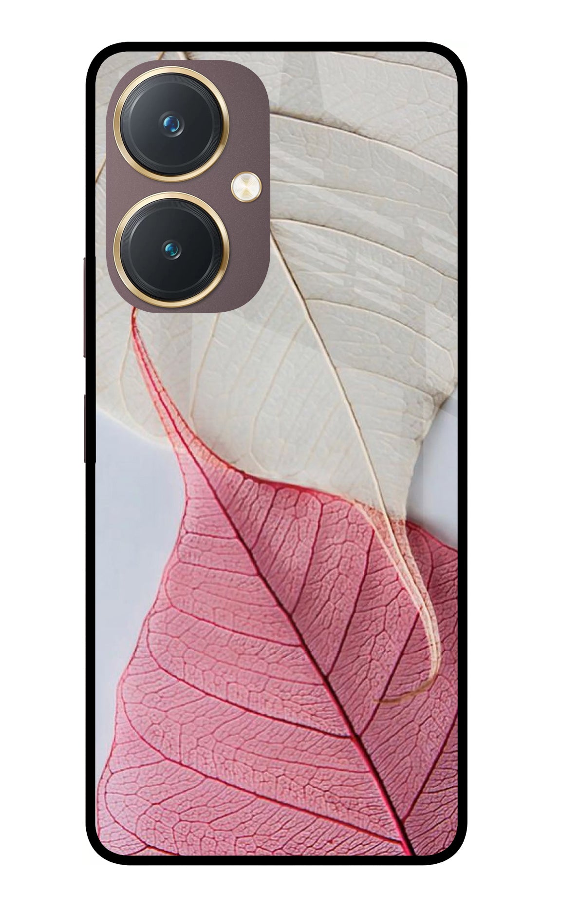 White Pink Leaf Case for Vivo Y27