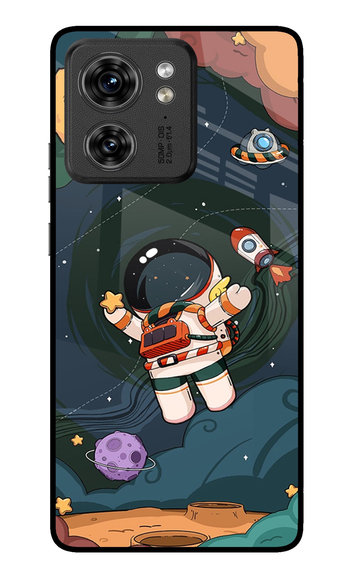 Cartoon Astronaut Case for Moto Edge 40