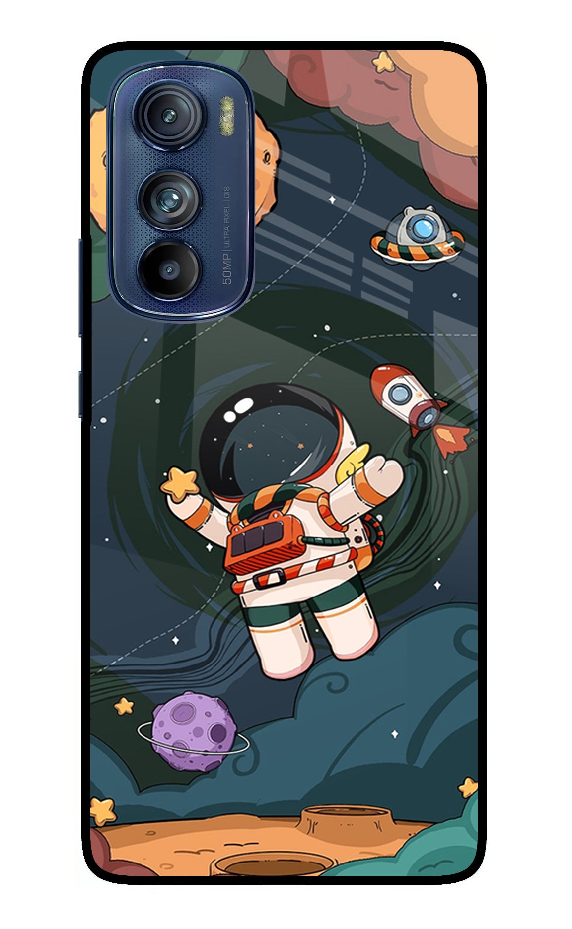 Cartoon Astronaut Case for Moto Edge 30