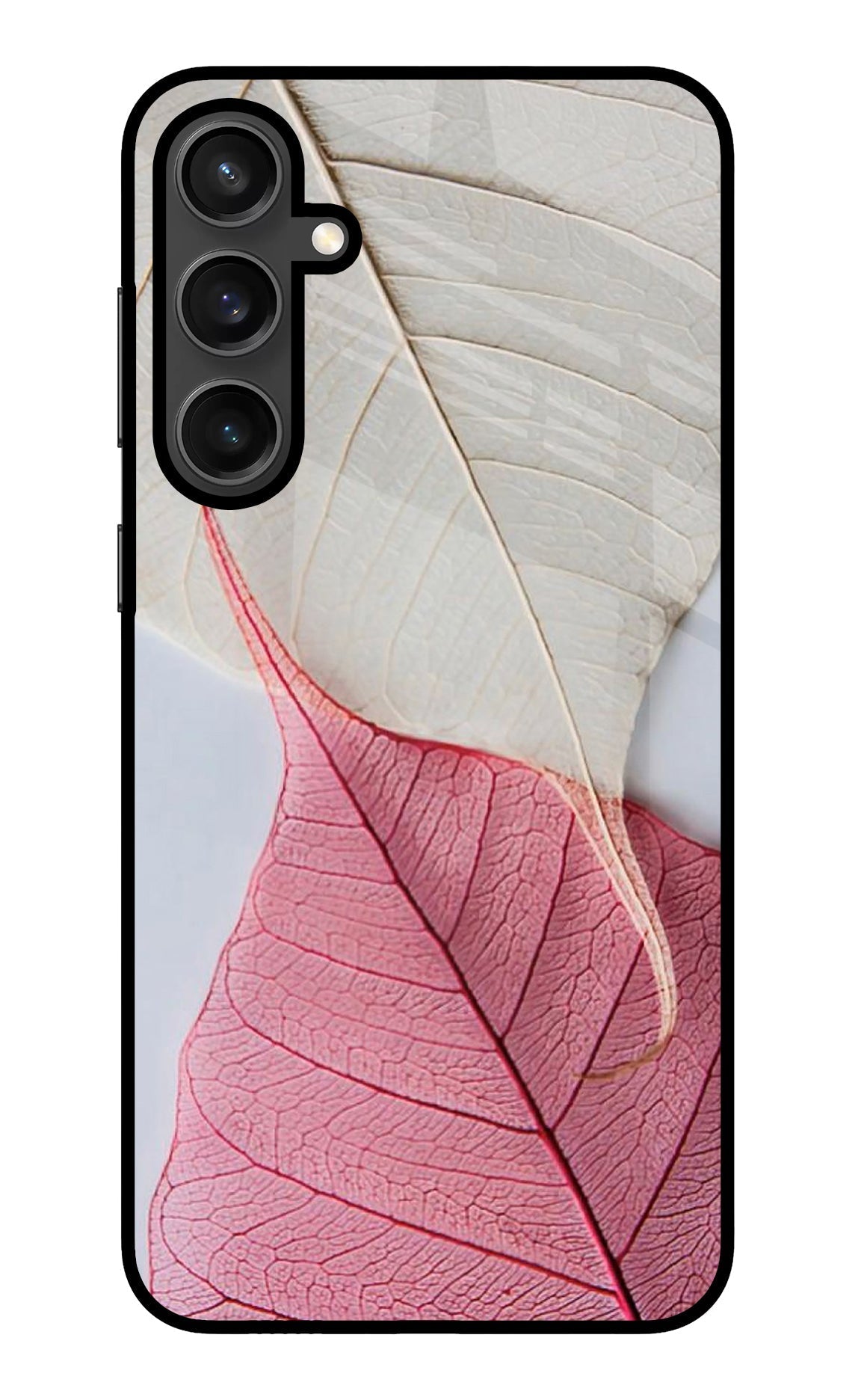 White Pink Leaf Case for Samsung S23 FE 5G