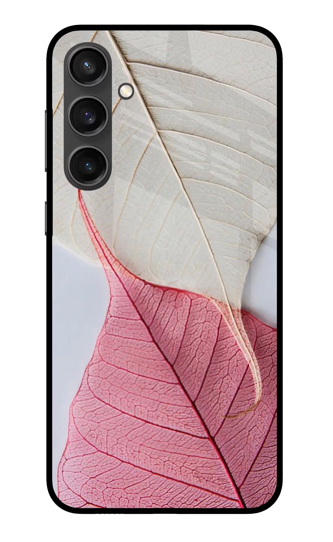White Pink Leaf Case for Samsung S23 FE 5G by Casekaro