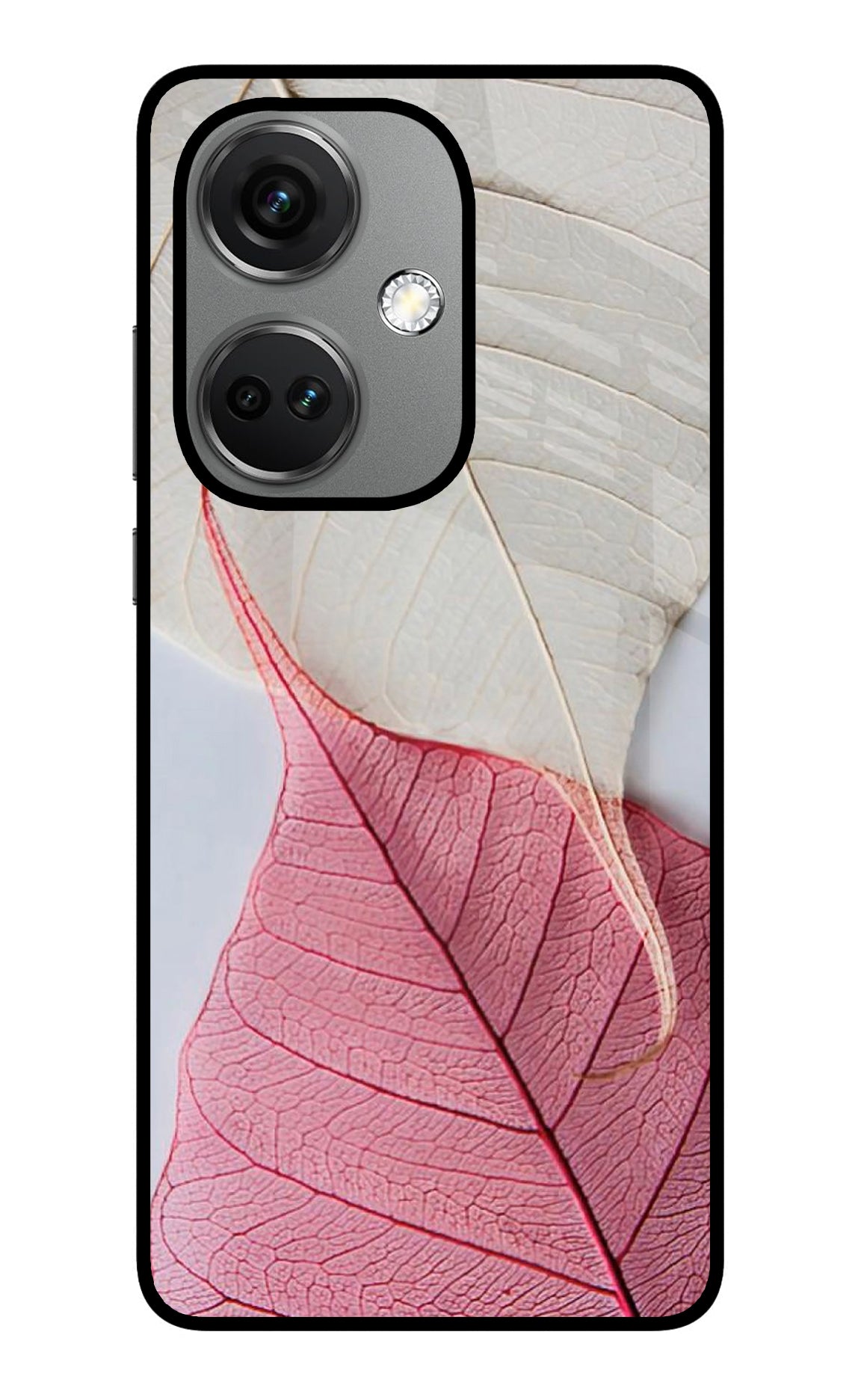 White Pink Leaf Case for OnePlus Nord CE 3 5G