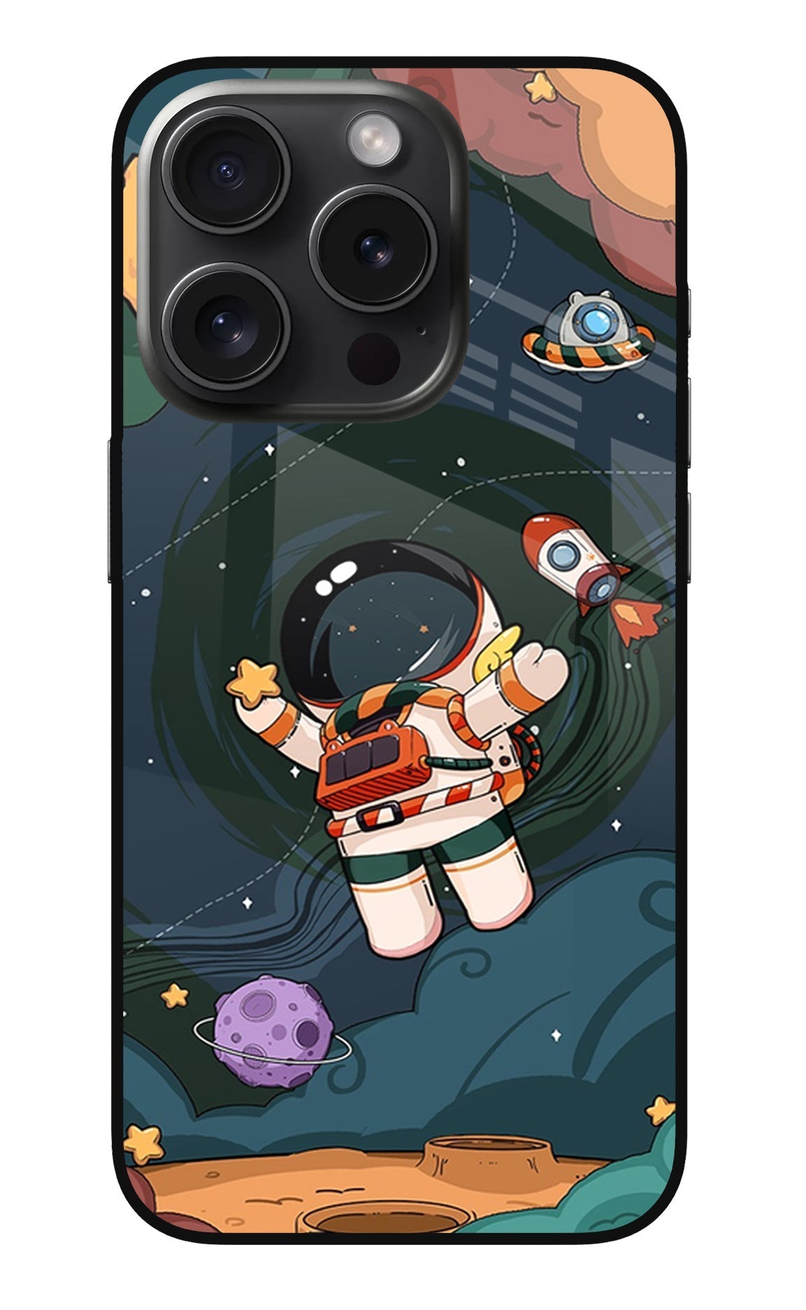 Cartoon Astronaut Case for iPhone 15 Pro