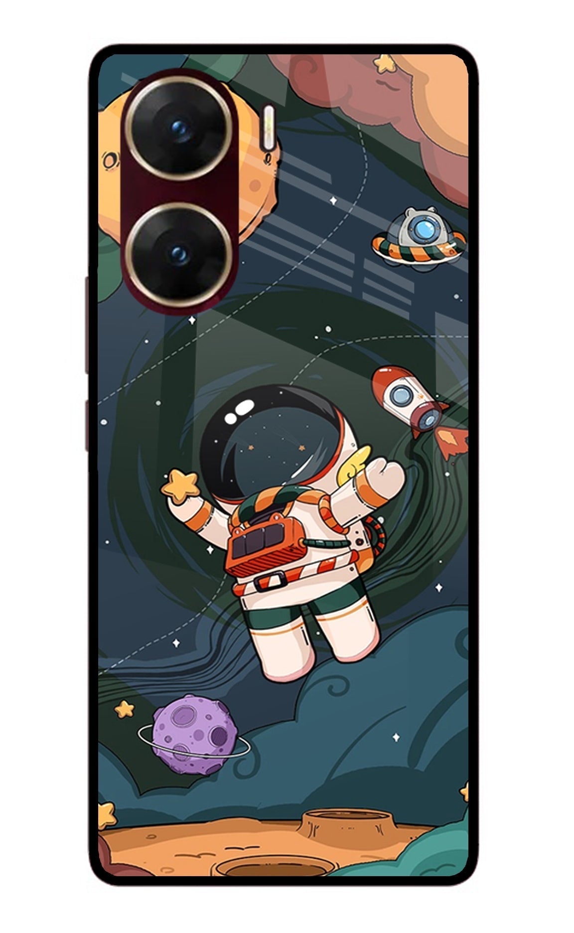 Cartoon Astronaut Case for Vivo V29E