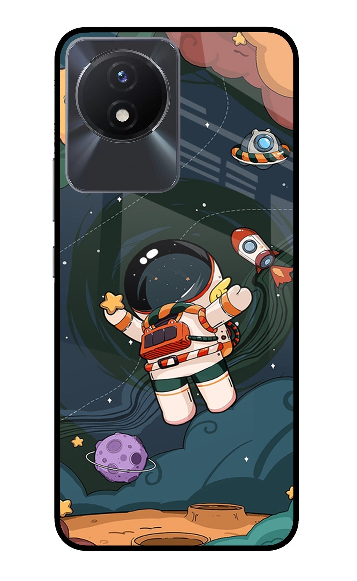 Cartoon Astronaut Case for Vivo Y02/Y02T