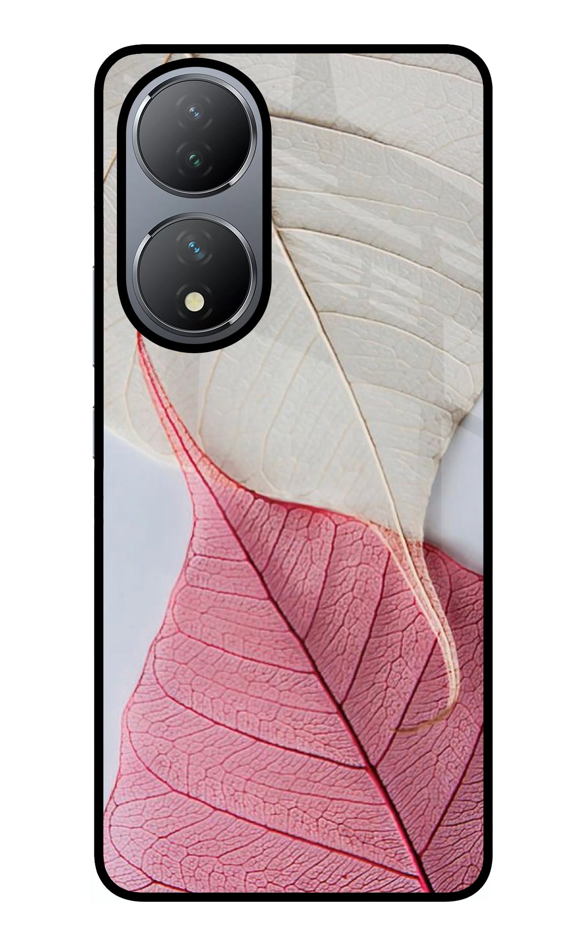 White Pink Leaf Case for Vivo Y100