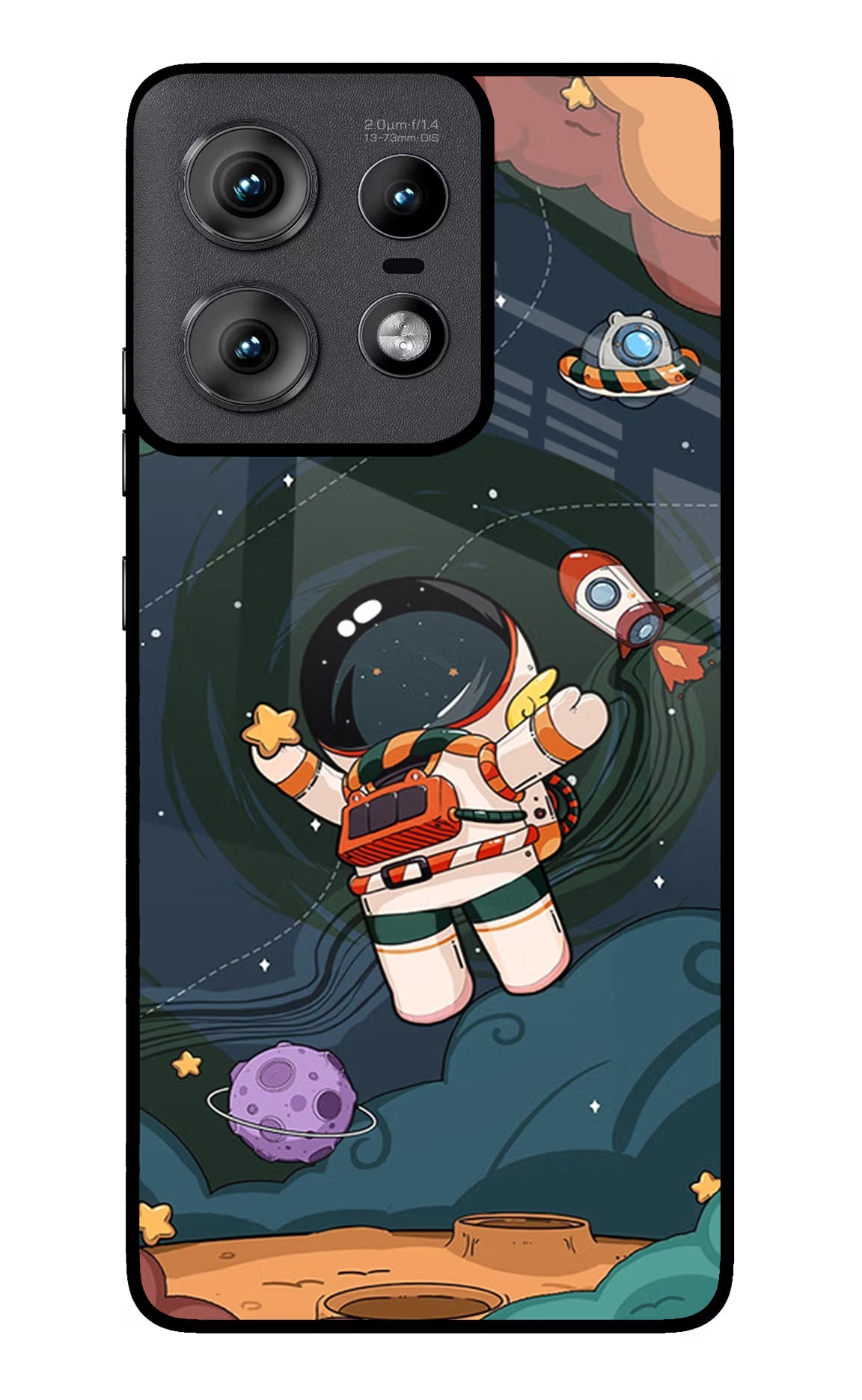 Cartoon Astronaut Case for Moto Edge 50 Pro 5G by Casekaro