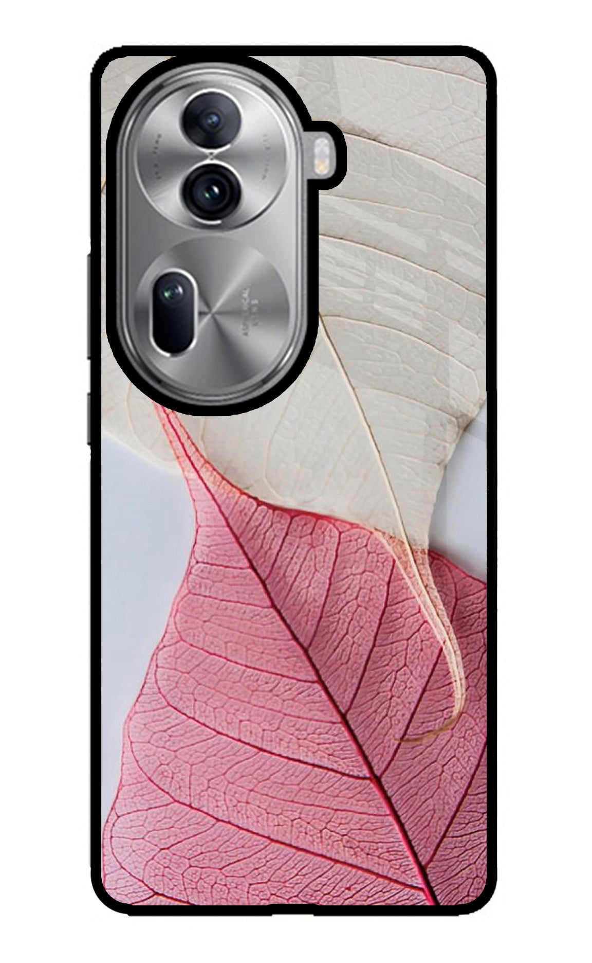 White Pink Leaf Case for Oppo Reno11 Pro 5G