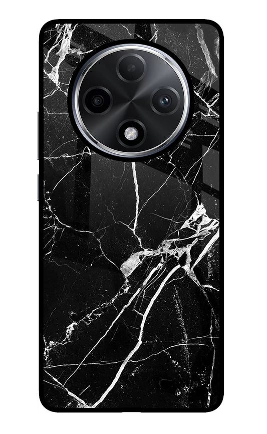 Black Marble Pattern Oppo F27 Pro Plus Glass Case