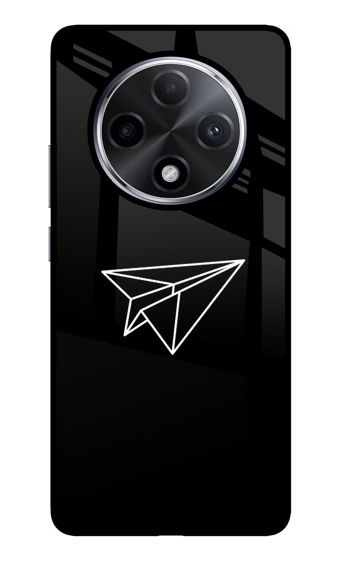 Paper Plane White Oppo F27 Pro Plus Glass Case