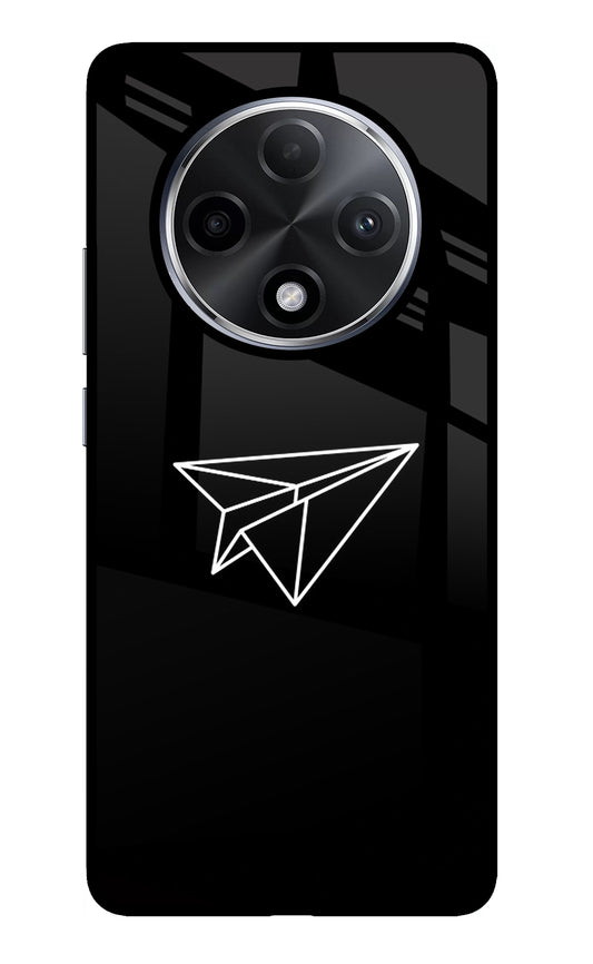 Paper Plane White Oppo F27 Pro Plus Glass Case