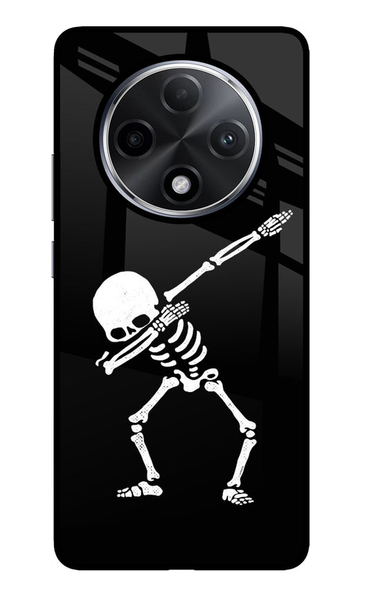 Dabbing Skeleton Art Oppo F27 Pro Plus Glass Case