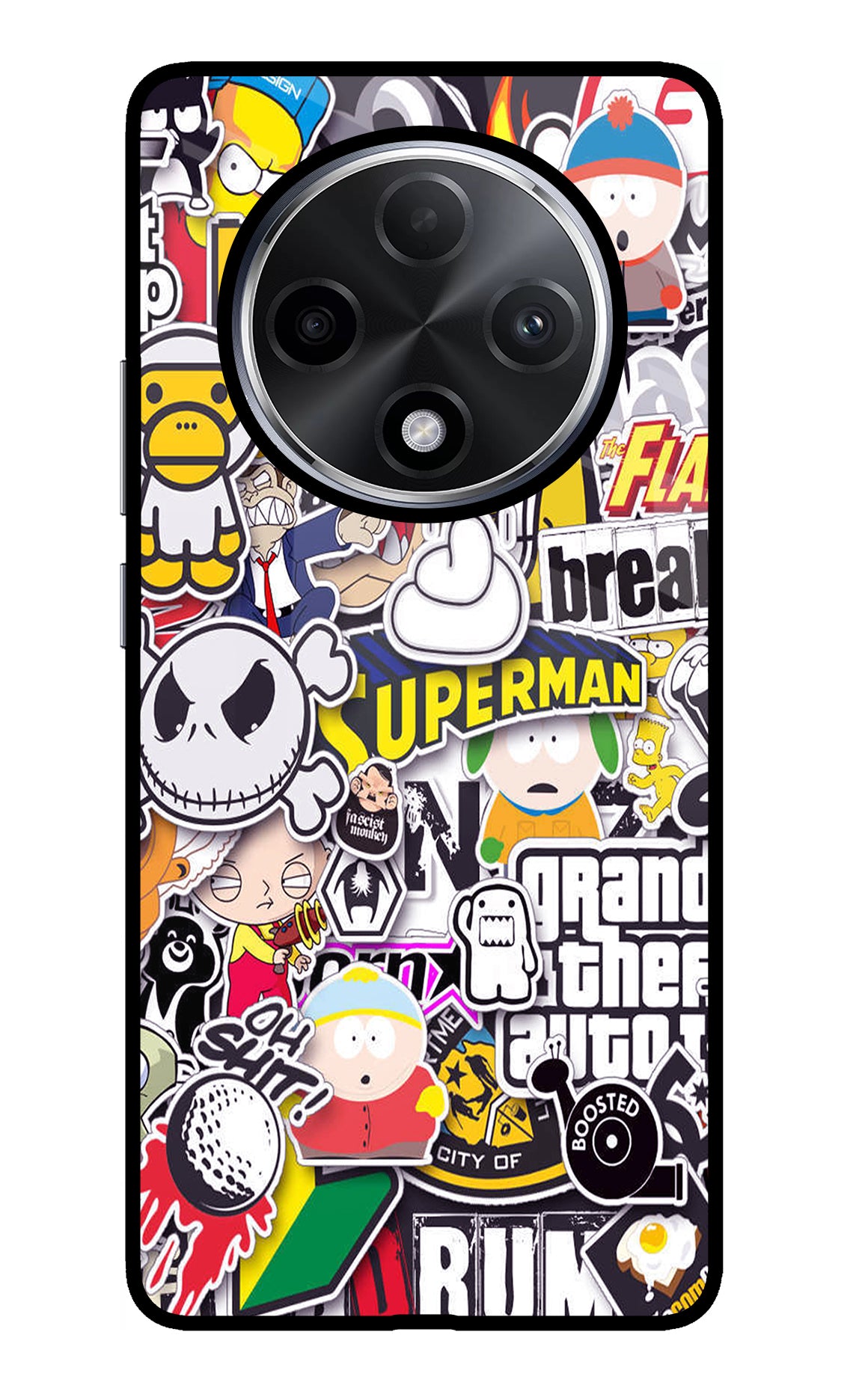 Sticker Bomb Oppo F27 Pro Plus Glass Case