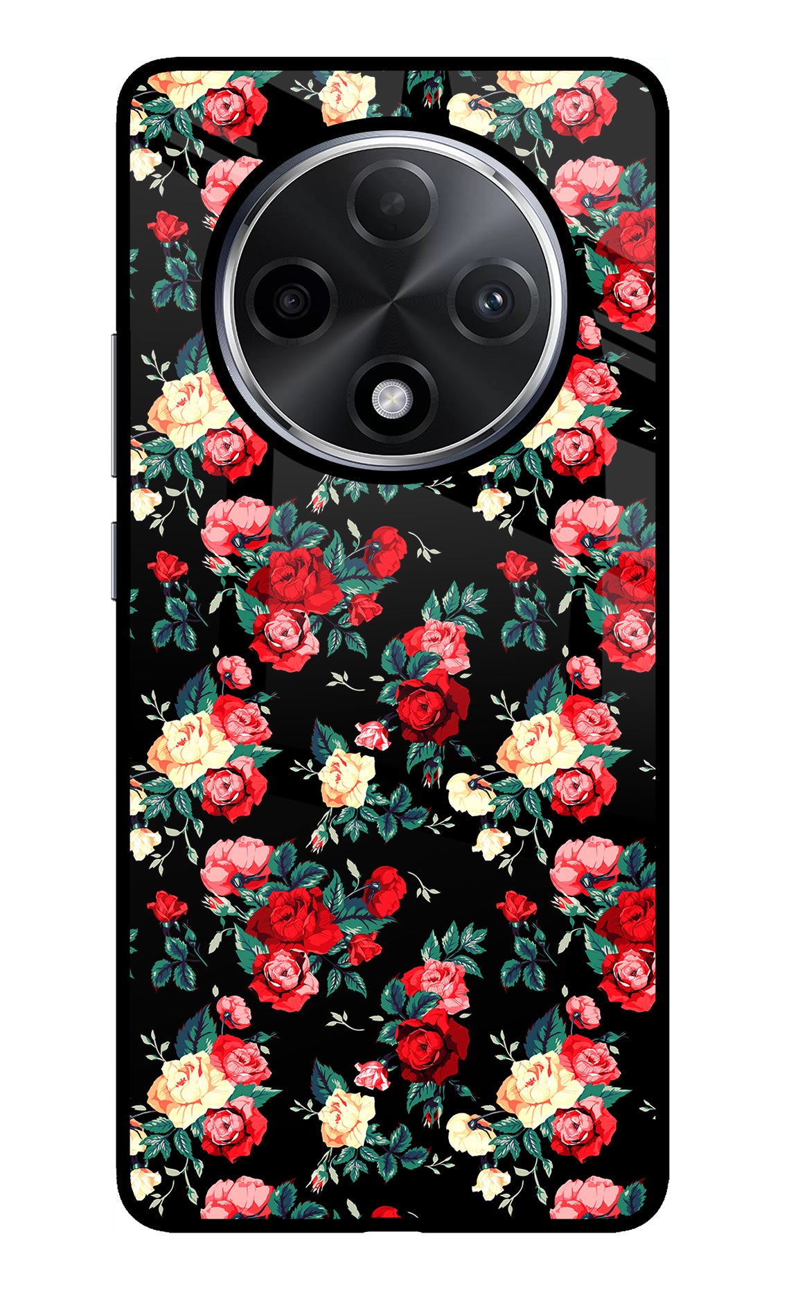 Rose Pattern Oppo F27 Pro Plus Glass Case