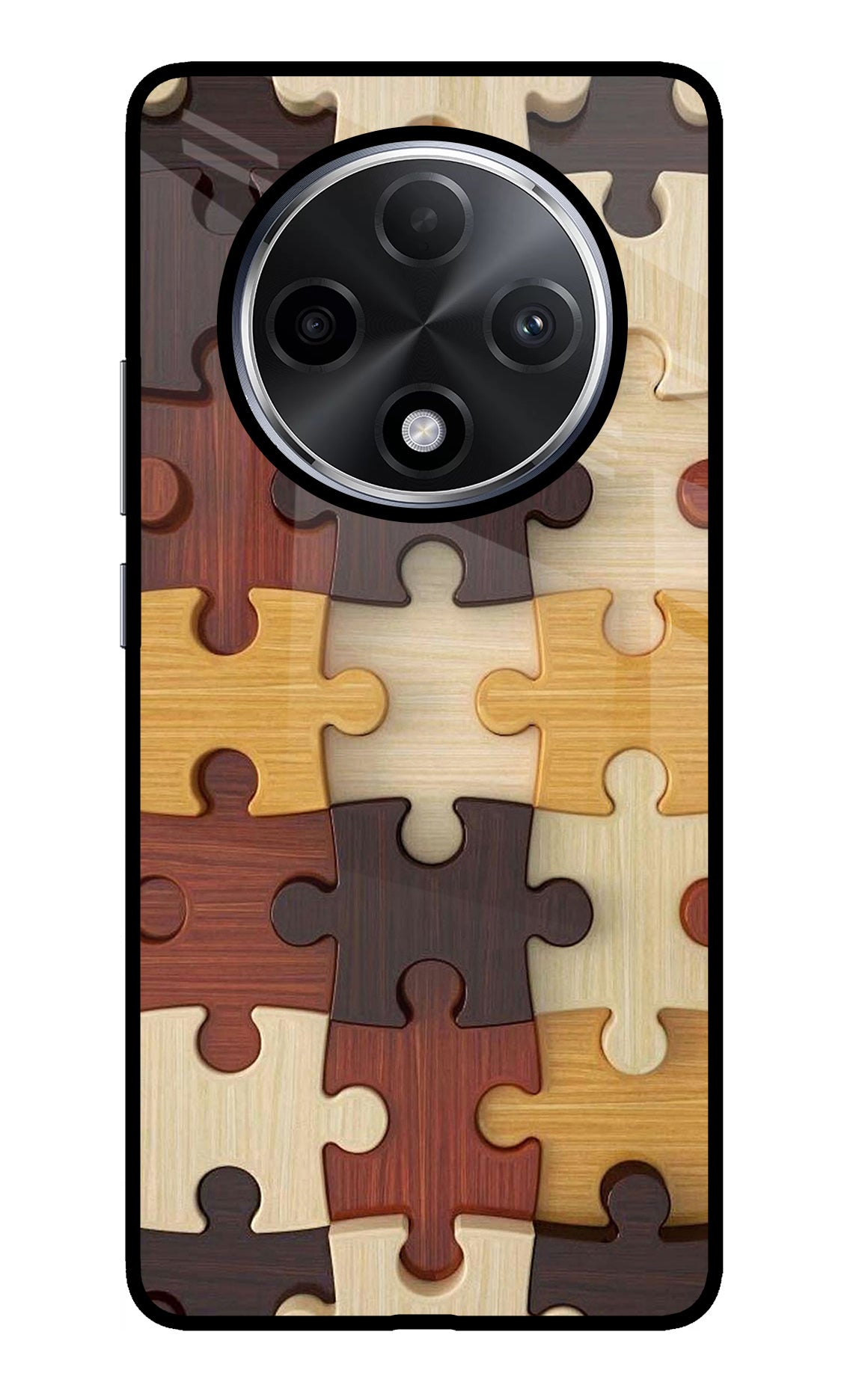 Wooden Puzzle Oppo F27 Pro Plus Glass Case