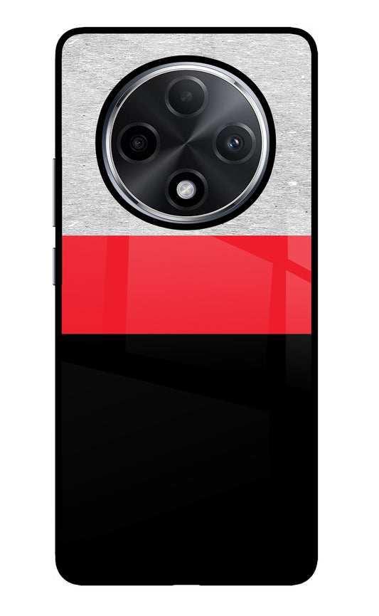 Tri Color Pattern Oppo F27 Pro Plus Glass Case