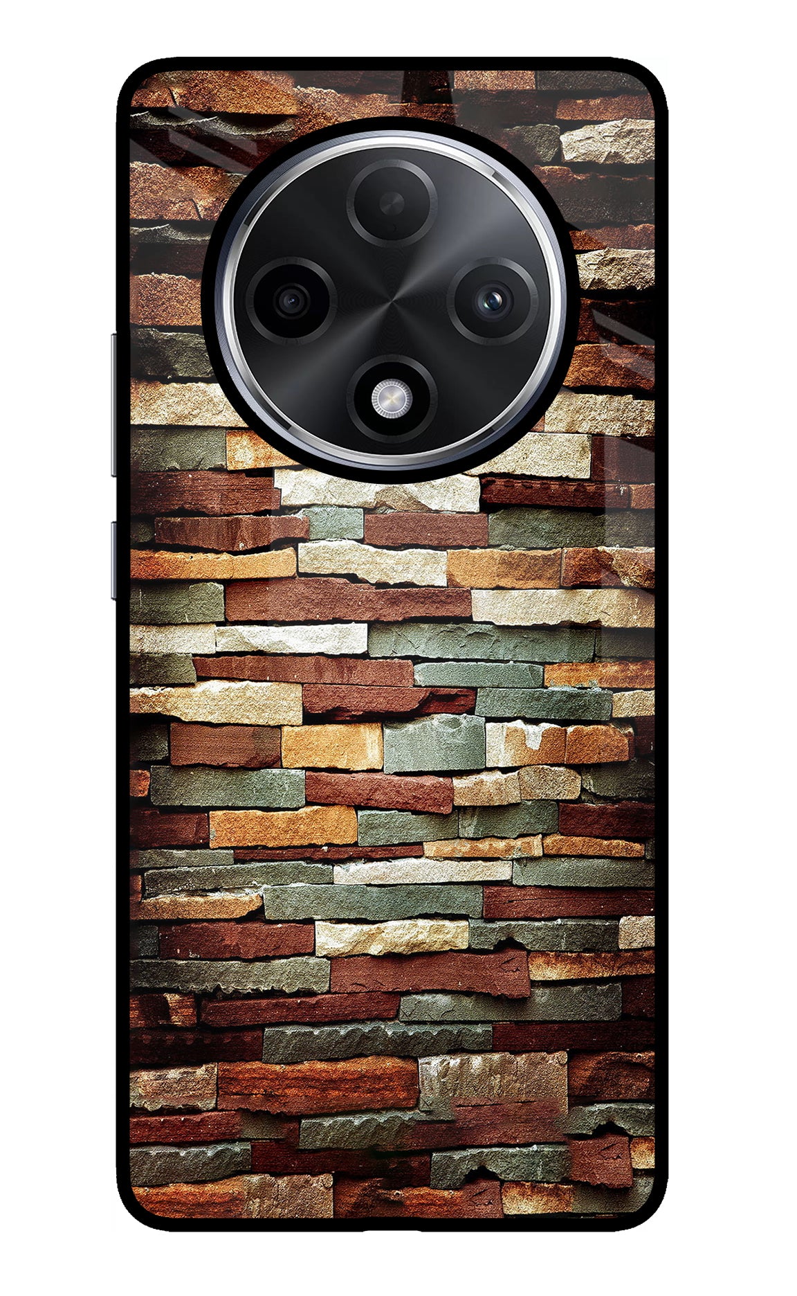 Bricks Pattern Oppo F27 Pro Plus Glass Case