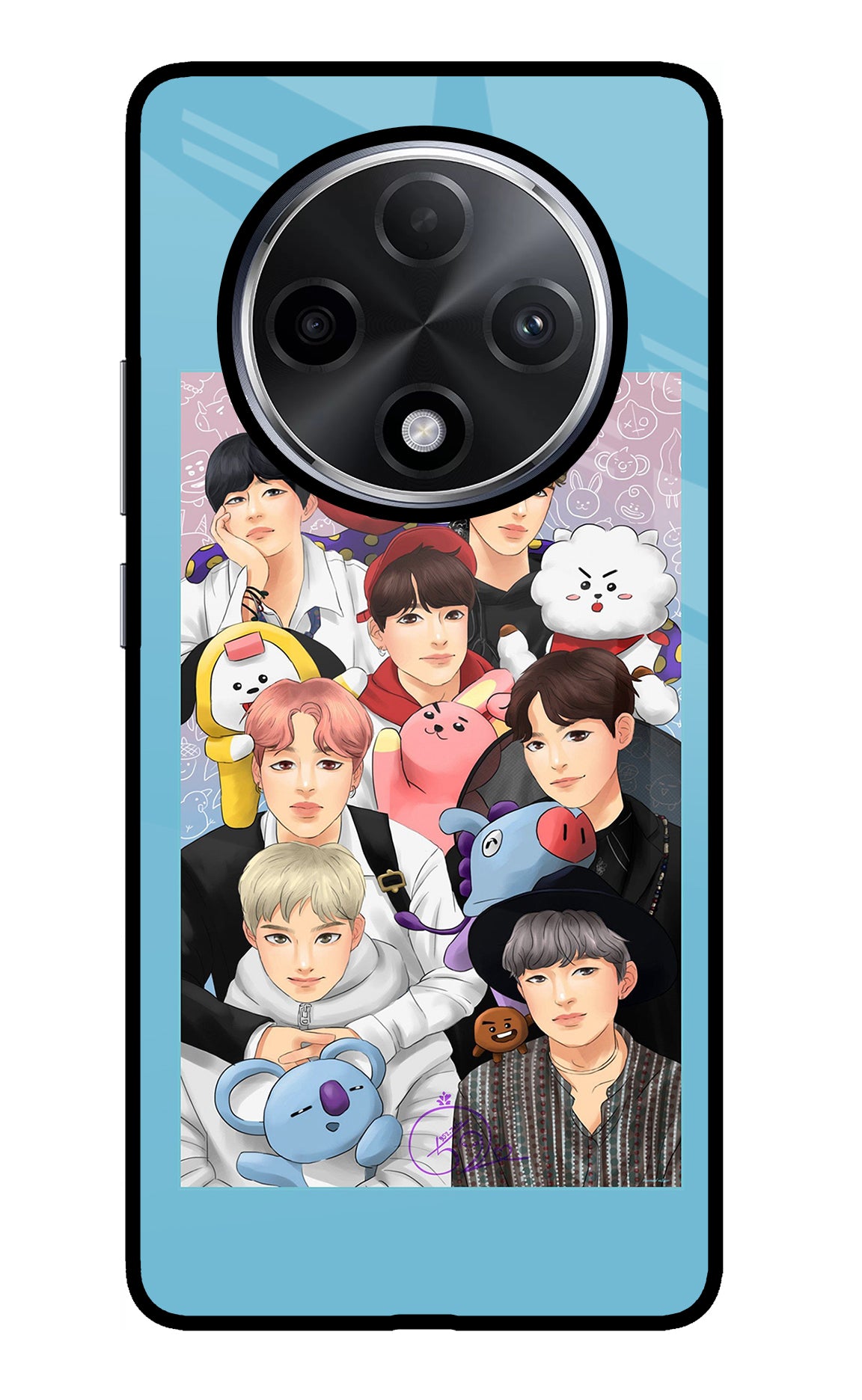 BTS with animals Oppo F27 Pro Plus Glass Case
