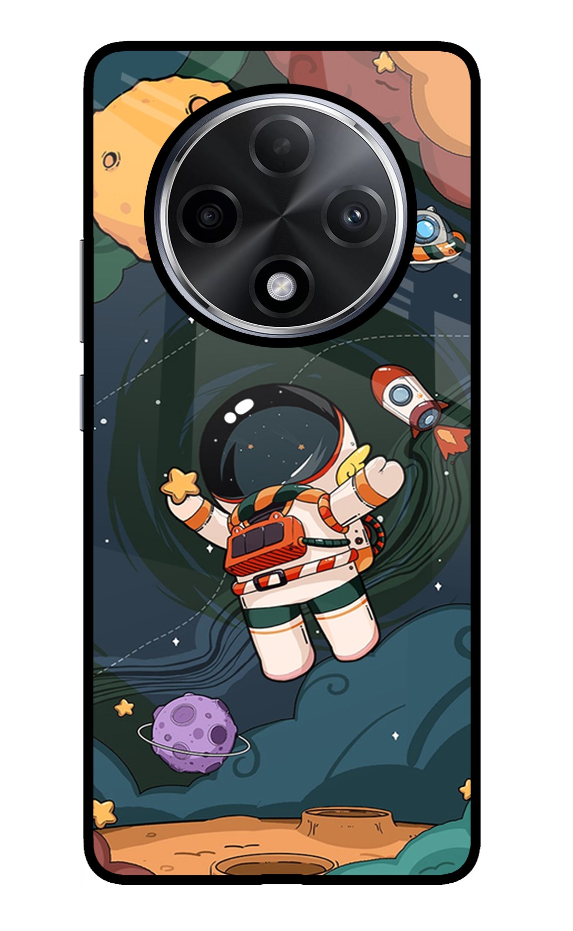 Cartoon Astronaut Oppo F27 Pro Plus Glass Case
