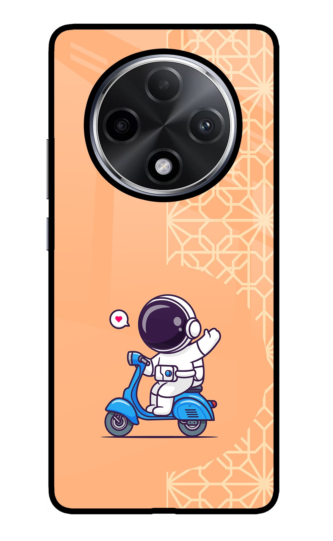 Cute Astronaut Riding Oppo F27 Pro Plus Glass Case