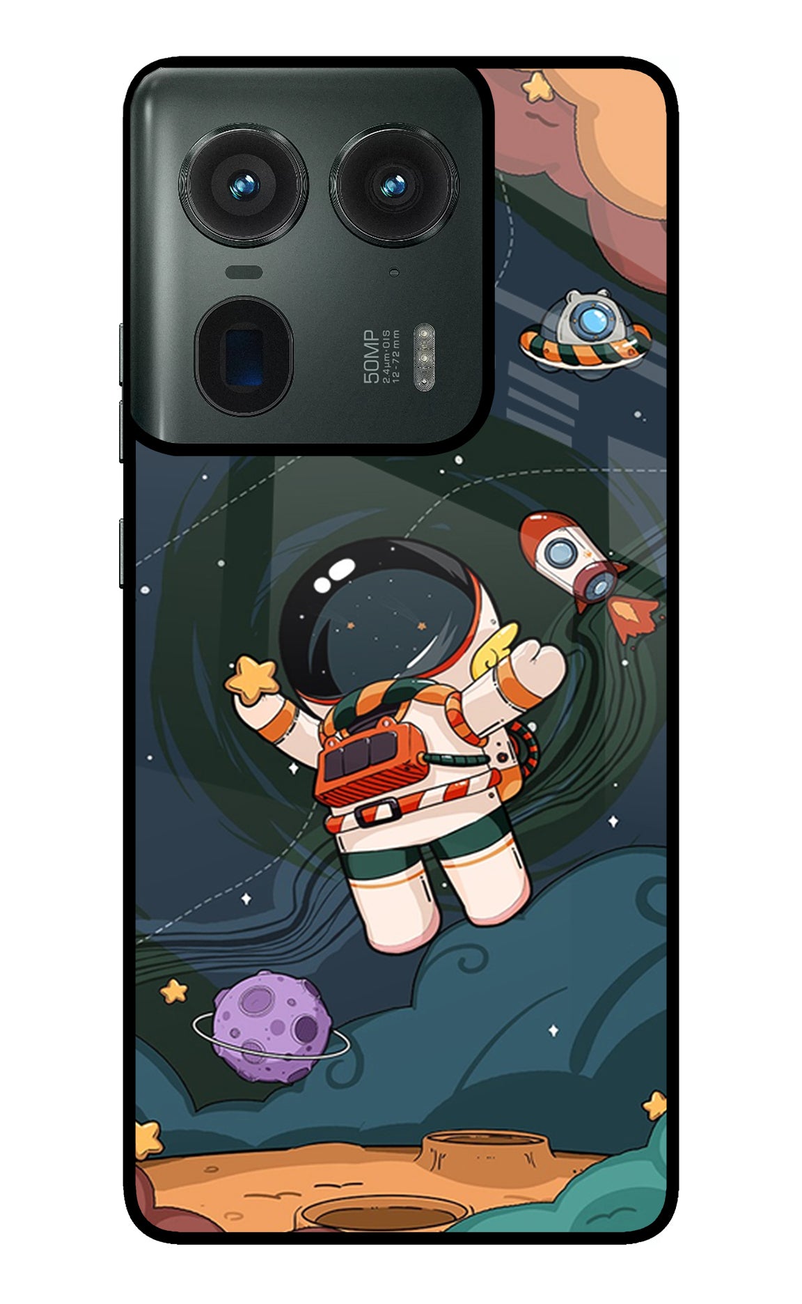 Cartoon Astronaut Case for Moto Edge 50 Ultra 5G