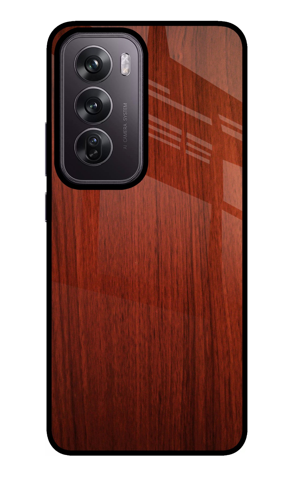 Wooden Plain Pattern Oppo Reno12 Pro 5G Glass Case