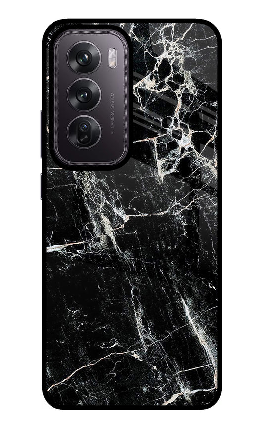 Black Marble Texture Oppo Reno12 Pro 5G Glass Case