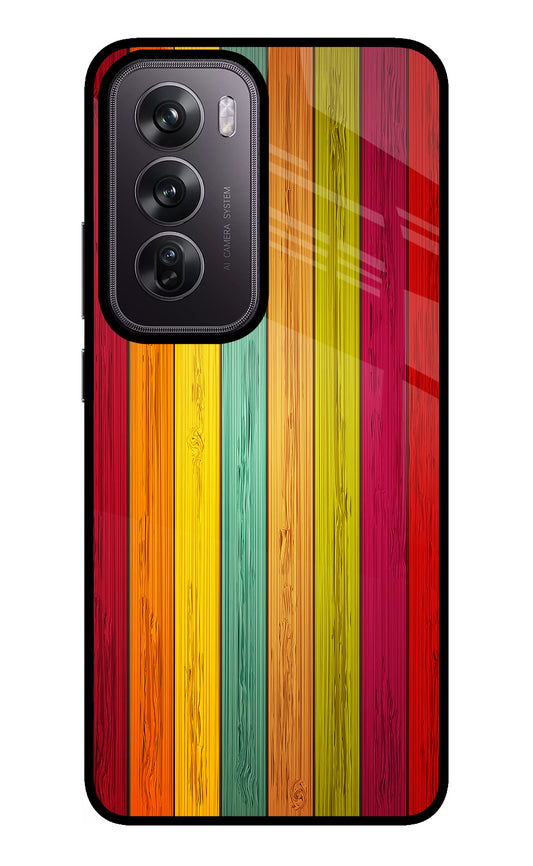 Multicolor Wooden Oppo Reno12 Pro 5G Glass Case
