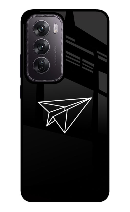 Paper Plane White Oppo Reno12 Pro 5G Glass Case