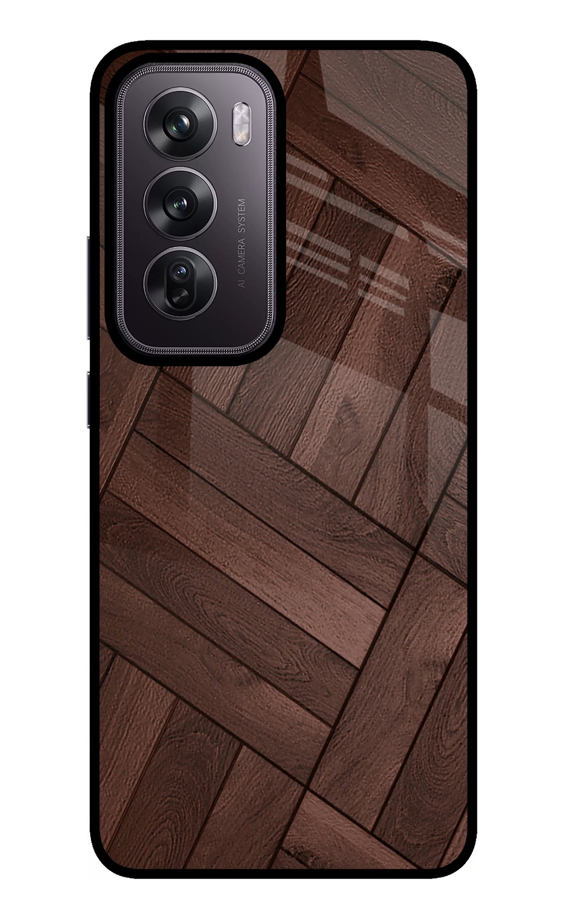 Wooden Texture Design Oppo Reno12 Pro 5G Glass Case