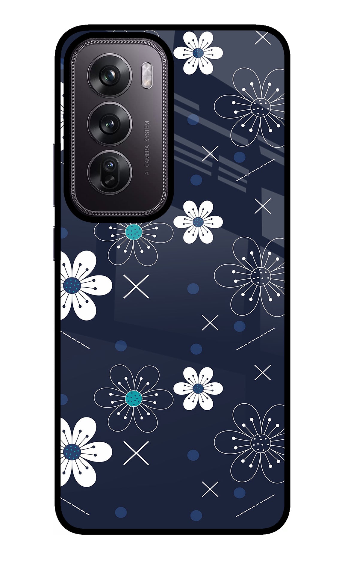 Flowers Oppo Reno12 Pro 5G Glass Case