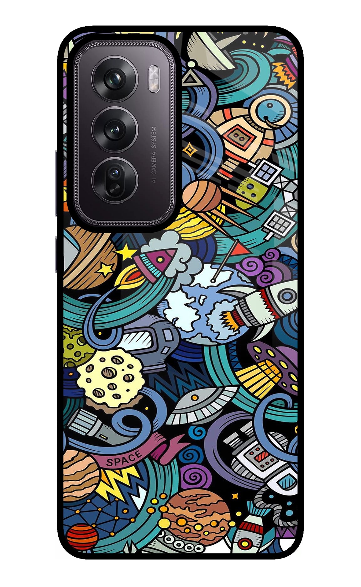 Space Abstract Oppo Reno12 Pro 5G Glass Case