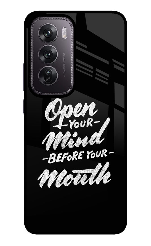 Open Your Mind Before Your Mouth Oppo Reno12 Pro 5G Glass Case