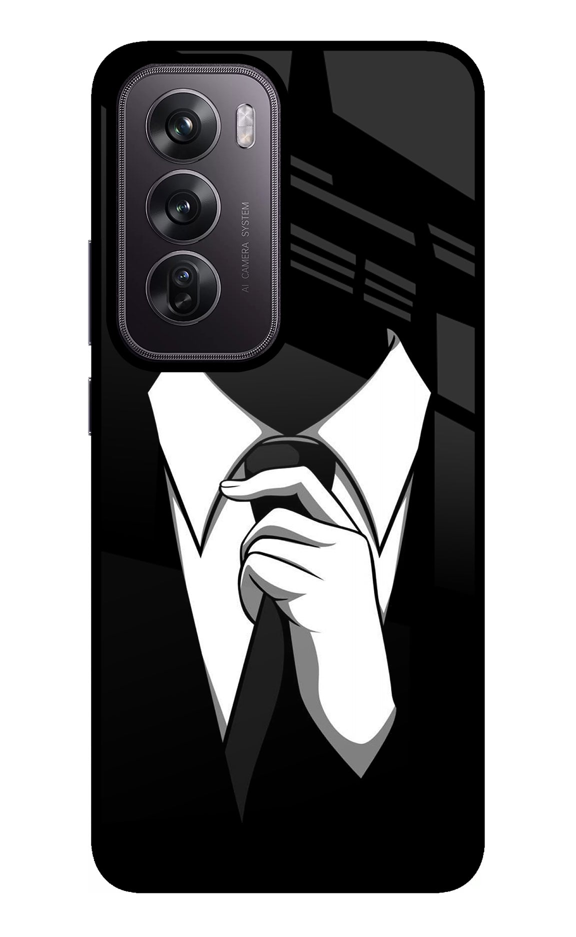 Black Tie Oppo Reno12 Pro 5G Glass Case