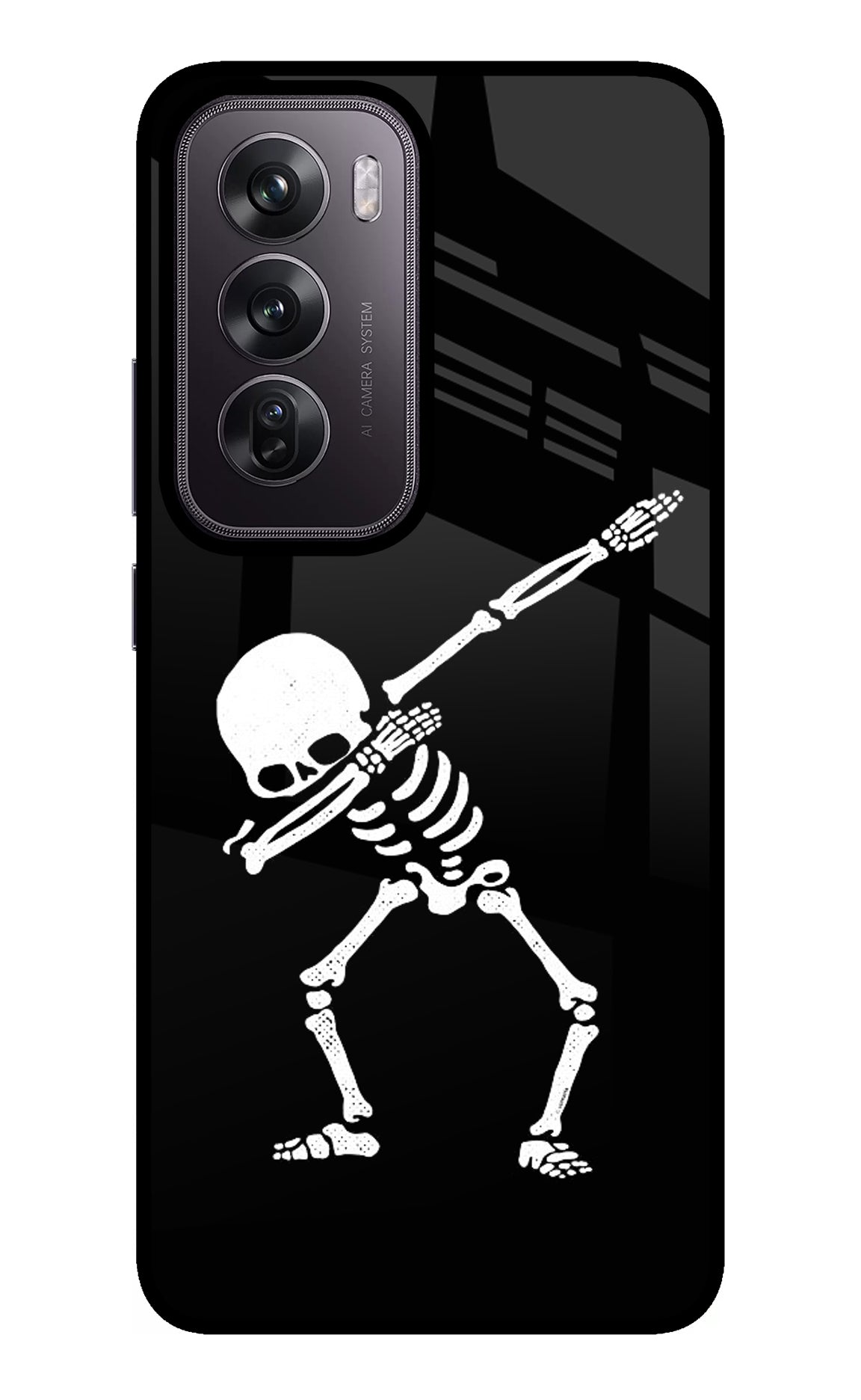 Dabbing Skeleton Art Oppo Reno12 Pro 5G Glass Case