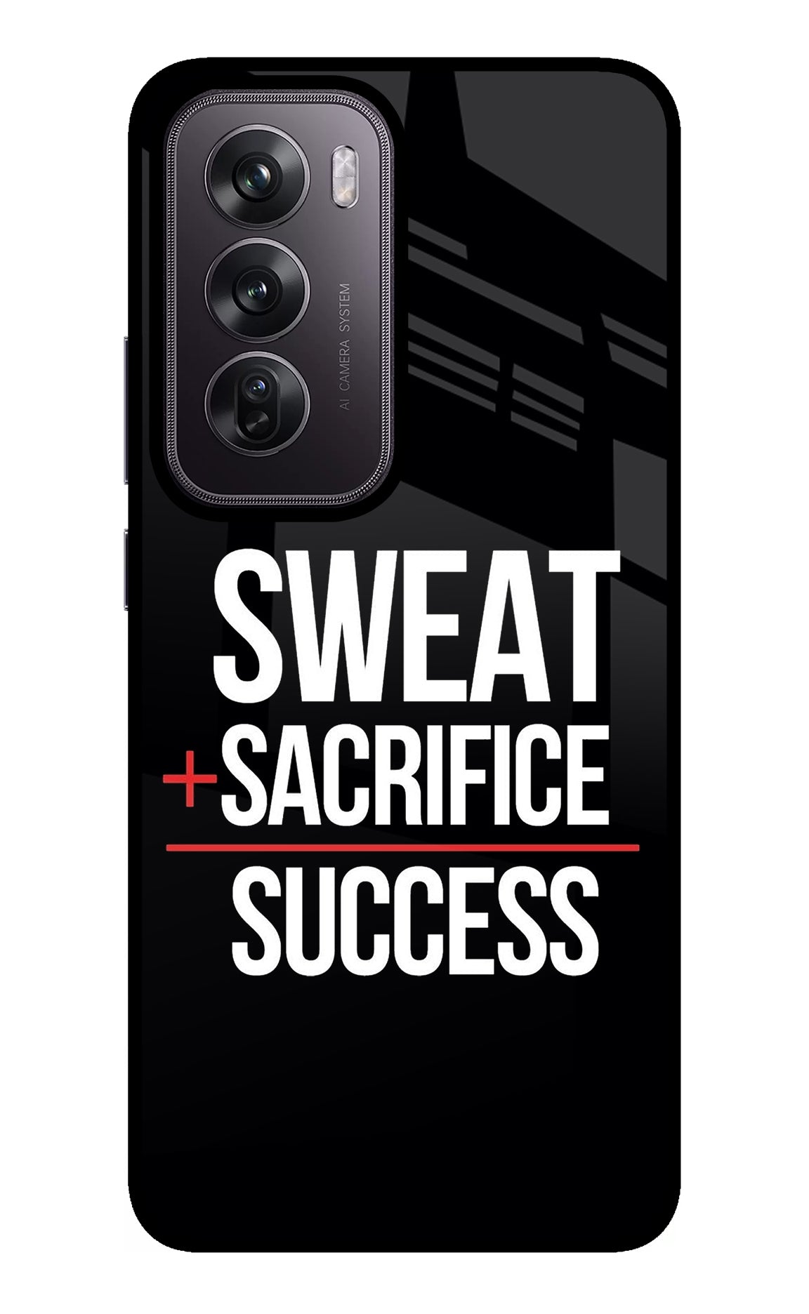 Sweat Sacrifice Success Oppo Reno12 Pro 5G Glass Case